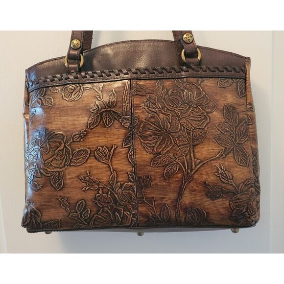 Patricia Nash Large English Garden Map Poppy Leather Tote Shoulder Bag Purse - Picture 4 of 16